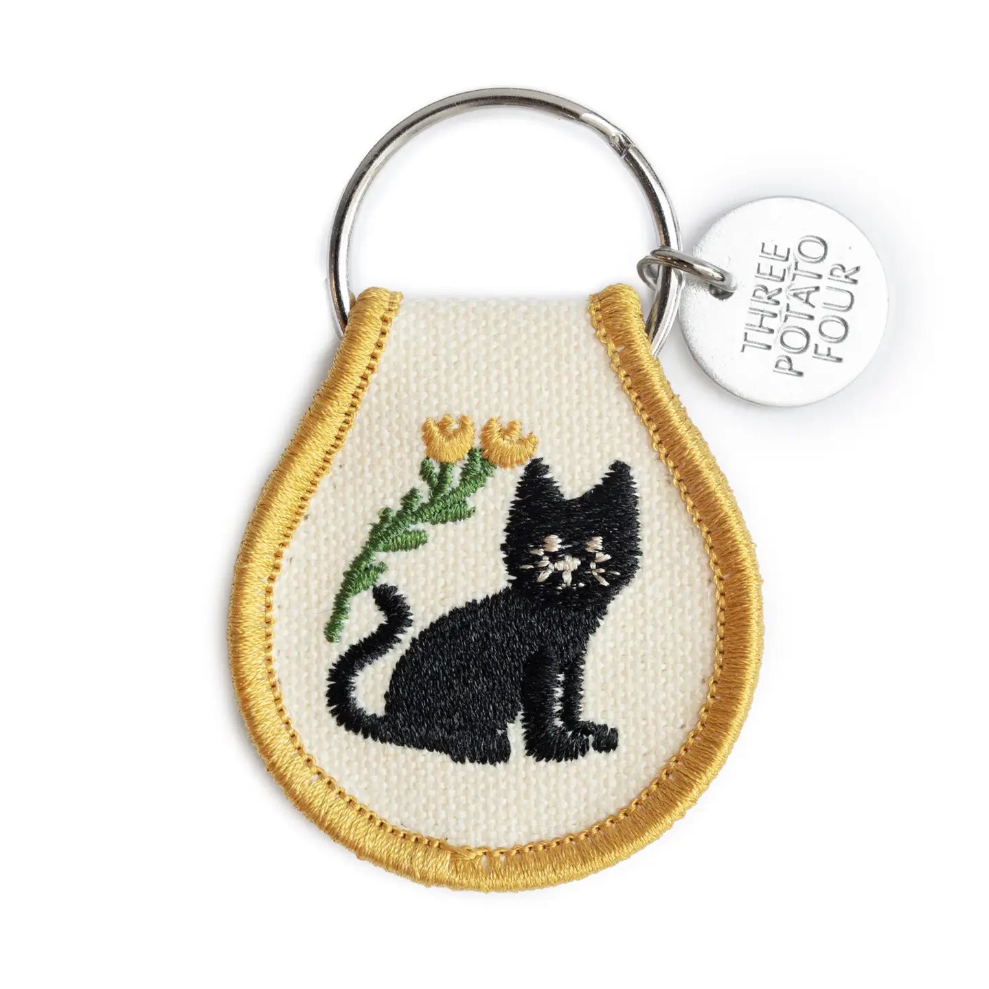 Black Cat Patch Keychain
