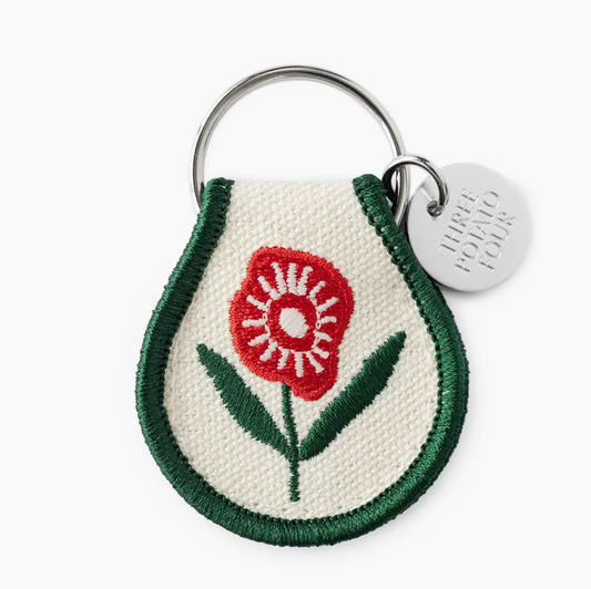 Patch Keychain - Poppy Flower