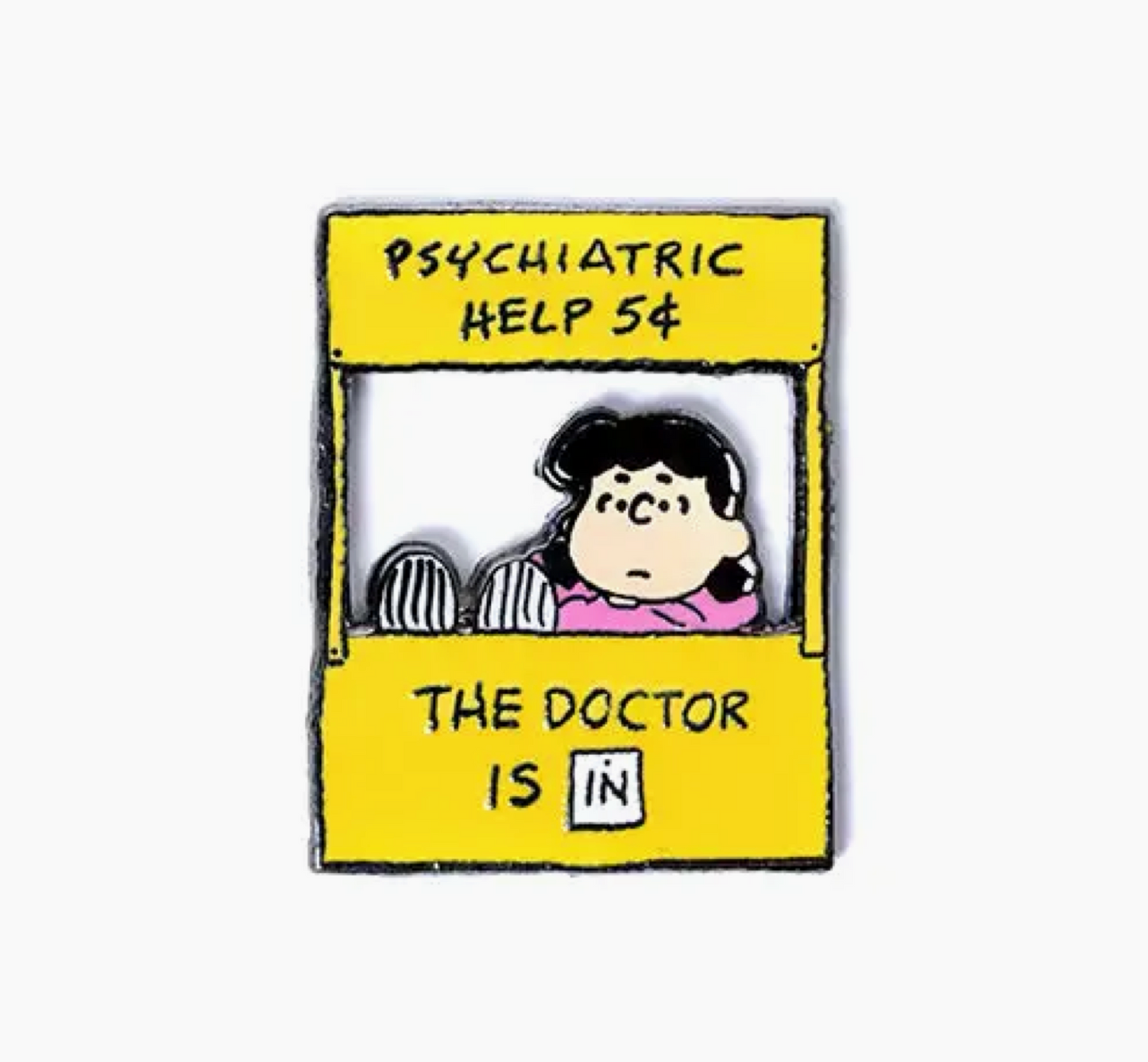Lucy's Psychiatry Booth Pin