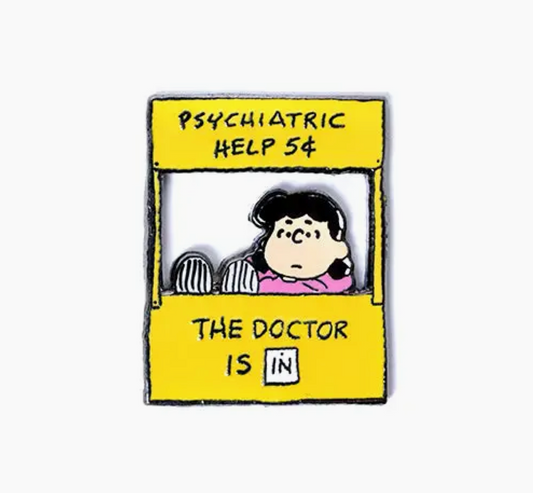 Lucy's Psychiatry Booth Pin
